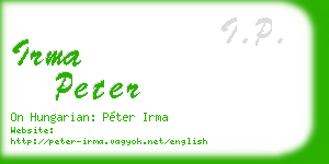 irma peter business card