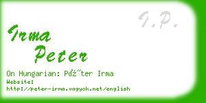 irma peter business card